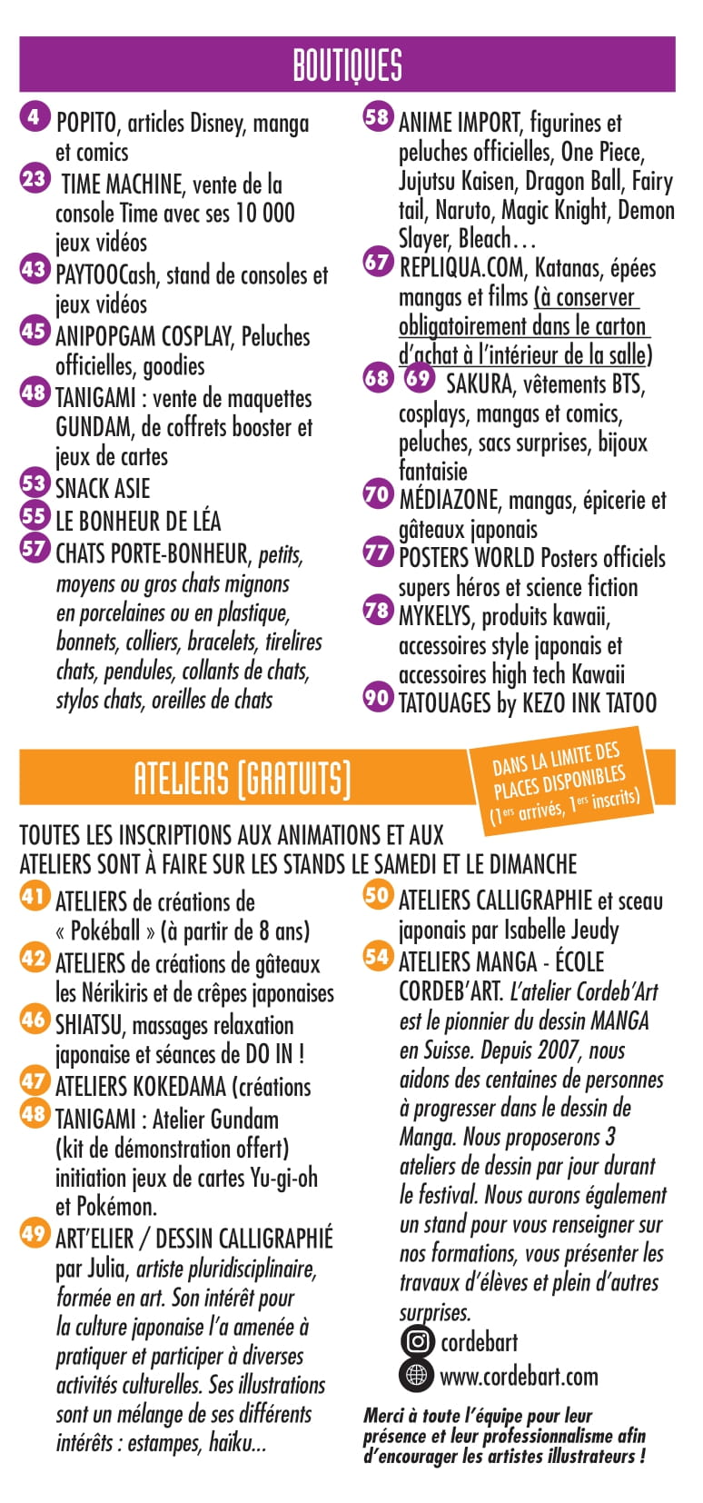 Aperçu du programme
